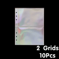 10개 세트 A5 포토카드 바인더 슬리브 루즈 리프 포토 앨범 카드 홀더 DIY 앨범 내지, 01 2 Grids