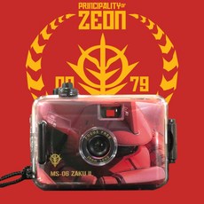 鋼彈 薩克 II MS-06S 紅色 防水底片相機 28mm 焦距 免對焦 含防水殼, 1個, 單機+防水殼 (不含底片與禮盒包)