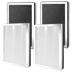 KeeTidy MA 시리즈 에어 퓨리 파이어 25 B1/S1/W1 H13 트루 헤파 및 활성탄 필터와 호환되는 교체 필터 25개 프리 필터가 있는 3 in 1 스테이지, 4 PACK