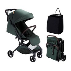 MAMAZING Ultra Air Lightweight Baby Travel Stroller with Carbon Fiber Frame Compact & Airplane-Fr, Green/ No organizer & cushion
