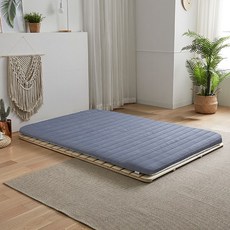 024홈 단잠토퍼 매트리스 7cm + 속커버 + 누빔커버, 포그블루