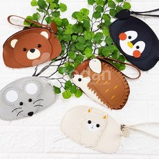 토단(TD) 가죽 미니 파우치 만들기 1인세트 가죽공예 diy 만들기 동물모양 미니파우치, 생쥐, 1개