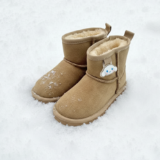 시나모롤 엘르 아동 부츠 방한 신발 여성 워커 겨울 기모 털 어린이 키즈 여아 산리오 베이지