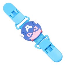 KIDS PARK 雙頭防掉夾 可愛造型奶嘴夾 嬰兒奶嘴防掉鏈 安全材質 多款可選, 2歲以下, 美國隊長, 1個