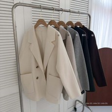 Little SiS. #3542 經典毛呢口袋大衣外套，多色可選，保暖舒適，時尚百搭