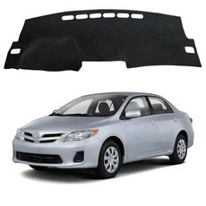 HEDAQI 토요타 코롤라 2007 2008 2009 2010 2012 2013용 대시 커버 대시보드 커버 매트 맞춤형 2007-2013용 보호 액세서리 레드 엣지 1822, Corolla 2007-2013 블랙