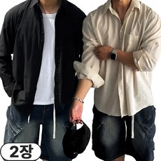 빠델 [1+1] 프리미엄 라이크 린넨 오버핏 무지 데일리 남친룩 남녀공용 셔츠