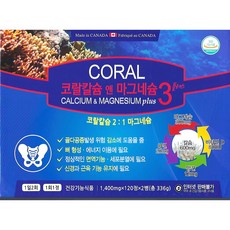 캐나다 코랄칼슘앤마그네슘3 플러스 120정x2개(4개월) 칼슘 마그네슘 아연 비타민D3, 1개, 240정