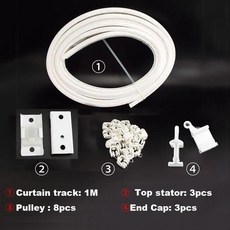 천장 커튼 레일 절단 트랙 상단 클램핑 장착 곡선 슬라이드, 1개