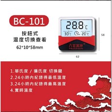 八百萬神觸碰警報溫度計 波動溫度計，觸碰式警報，居家安全守護，精準溫度監控，簡約時尚設計, 1個, 波動紀錄溫度計BC-101, 紅色