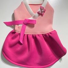 [국내생산] 데댕 세배 한복 신축성좋은 강아지한복, 핑크, 1개