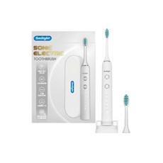 Smilight成人超聲波電動牙刷組 皓月白/量子黑, 1個, 成人電動牙刷-皓月白