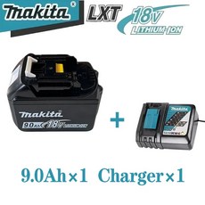 호환 6Ah 9Ah 마키타 BL1860 18V 배터리 전동 공구 리튬이온 교체용 LXT 스크류드라이버용), 09 9.0Ah x1-Charger x1