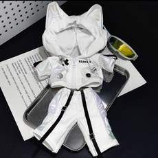 【白晝極光】20cm25cm30cm娃衣棉花娃娃鐳射服帥氣長腿體可穿, 1個, 25cm鐳射服三點