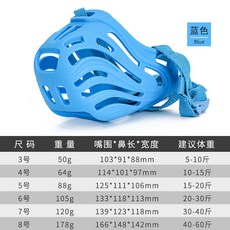 狗狗嘴套防叫防咬防亂吃狗口罩防咬人神器小型中型大型犬寵物嘴罩, 1個, 藍色亞馬遜爆款 狗嘴套:3號 opp包裝