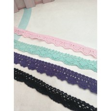 愛心手工材料鋪 棉線花邊 棉布花邊 蕾絲花邊 花邊帶020，純棉花邊，1.5cm手工材料, 1個, 3號色 花邊帶020紫色1碼, 紫色