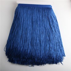 1 메터/몫 30cm 긴 프린지 레이스 술 폴리 에스테르 트림 리본 라틴 댄스 스커트 커튼 바느질, 10 metros, Blue, 1개