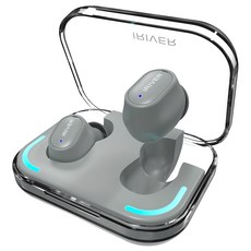 아이리버 블루투스 5.3 LED 충전케이스 무선이어폰 IHT-SP31 그레이 4시간 생활방수