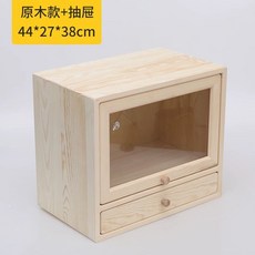 슬라이딩 도어형 공간박스 자작나무 원목 상자, 1개, C. 원목색 서랍 00