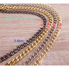 艾奇利 #66 包包鏈條 8mm寬 60cm長 斜背肩帶 黑色, 1個, 總長60cm  鉤扣款式隨機,黑色