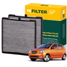 하이필터 기아 자동차 모닝 활성탄 에어컨필터, 2개, 모닝 (SA) 2004~07년 HI-Q017