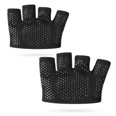 瑜珈健身四指手套 男女騎乘護手掌四季款吸汗透氣運動防滑半指手套, 黑色,l, 1個