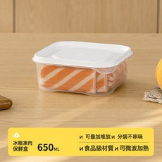 冰箱冷凍食品級儲物盒 微波爐加熱保鮮分裝盒, 1個, 650ml【中號】