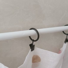 로만 커튼링 스틸 와이어 후크 매끈한 금속 원형 커튼 클립 커텐봉 부자재 심플 디자인, 40개, 블랙 3.5mm 내경 클립 40개