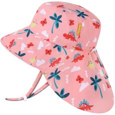 Duoyeree 자외선 차단 유아용 햇빛 차단 모자 - UPF 50+ 아동용 해변 및 여름 모자 - 남아 및 여아용 넓은 챙 모자 1b3-로즈, 5-12 Years, 1b13-pinkdinos
