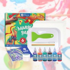 창의력 미술교구 안전한 마블링 물감놀이 6색 뷰티놀이 유치원교구, 마블링물감가루