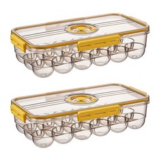 세정컴퍼니 계란 트레이 2P 락 보관함 냉장고 달걀 케이스 18구, 2P 옐로우, 2개