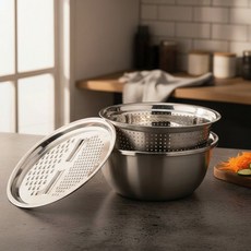 스텐 채반 채칼 슬라이서 믹싱볼 강판 다지기 무채 감자 주방, 1개