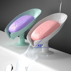 創意瀝水肥皂盒 免打孔吸盤式肥皂架 浴室置物架, 1個, 綠色