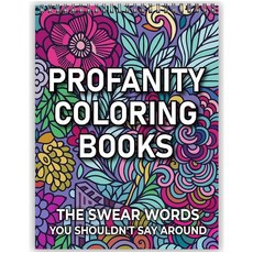Bondream 3팩 숫자별 컬러 성인용 컬러링 북 성인 여성 휴식을 위한 나선형 바운드 컬러링 북 독특한 꽃 동물 자연 풍경 60개 성인용 뇌 게임 컬러 북, Swear Words Design