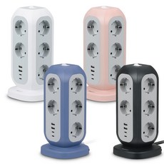 PANWEST multi-tower 1122 15구 4000W 고용량 멀티탭 타워형 컬러 USB-A 2개 USB-C 2EA 선길이 2미터 KC인증제품, 2m, 블랙, 1개