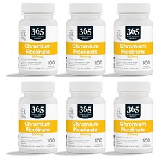 365 홀푸드마켓 크롬 피콜리네이트 200mcg 100정, 6개