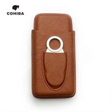 COHIBA鱷魚紋雪茄皮套附雪茄剪刀收納空間，輕巧便攜，品味之選
