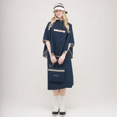 로로얼로이 여성 골프 우비 판초 치마 비옷 레인벨라 레인코트 파우치포함, 1개, 네이비