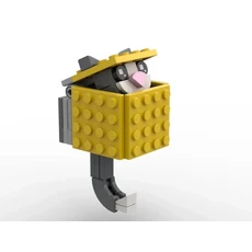 MOC 벽돌 키 체인 거치대 특이한 어린이 장난감 조립 모델 장식 DIY 걸이 링 건설 도시 빌딩 블록, 19 yellow gray cat