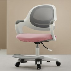 유어체어스 국내생산 띵크 메쉬 어린이 초등학생의자, 발받침+무회전 타입 핑크