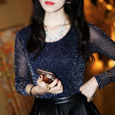 여성 라인댄스상의 스팽글 데이트룩 모임 하객룩 날씬 슬림핏 가을겨울