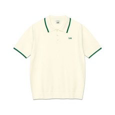 LEE 카라 배색 반팔 니트 아이보리 457344