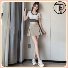 網球服套裝女夏季跑步運動羽毛球速幹防走光瑜伽短裙高爾夫健身衣