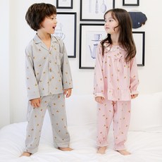 SOLO 폴리베어 스트라이프 스판 여아 남아 아동 긴팔 잠옷