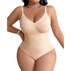 USEASY 이지플랫복부보정속옷섹시한바디수트플러스사이즈파티드레스디너드레스클럽의상여성용 베이지. XL134971