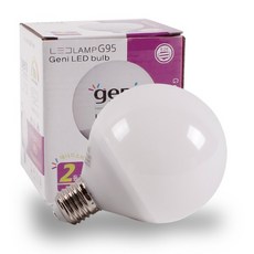 지니 LED 볼전구 12W 볼램프 숏타입 세트, 주광색, 1개