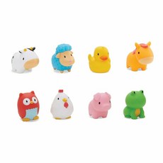 munchkin 滿趣健 動物農場噴水洗澡玩具8入組，寶寶洗澡玩具，可愛動物造型，趣味噴水設計, Multiple colors, 1套