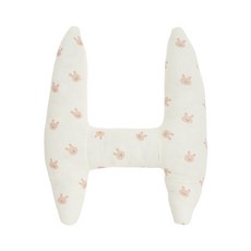 兒童汽車睡眠枕安全帶護肩頭枕，雙層記憶棉支撐，可調側翼防滑設計，臺灣出貨, 兔子_H枕