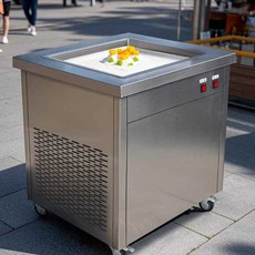 업소용 철판 아이스크림 롤 기계 과일 요거트 기계, 대형 사각 냄비 플래그십 1.5P