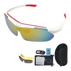 듀웨이 스포츠 고글 세트 3종 (리플렉션 야간용 편광랜즈), 화이트, 1개